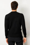 Men's Half Turtleneck Knit Sweater with Diamond Pattern on the Front 