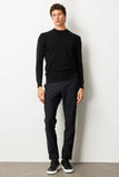 Men's Half Turtleneck Knit Sweater with Diamond Pattern on the Front 