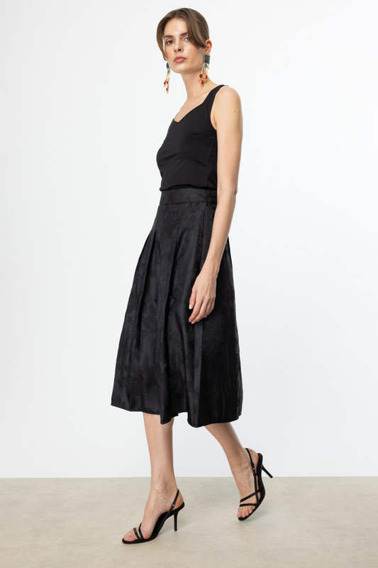 Ekol Desenli Pileli Midi Boy