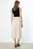Patterned Tulle Skirt with Elastic Waist