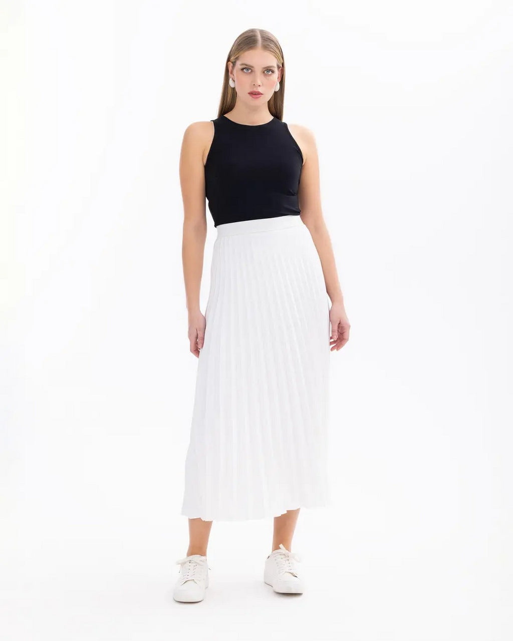 SCL Midi Pileli Etek: Minimalist Günlük Stil - Şimdi Al!
