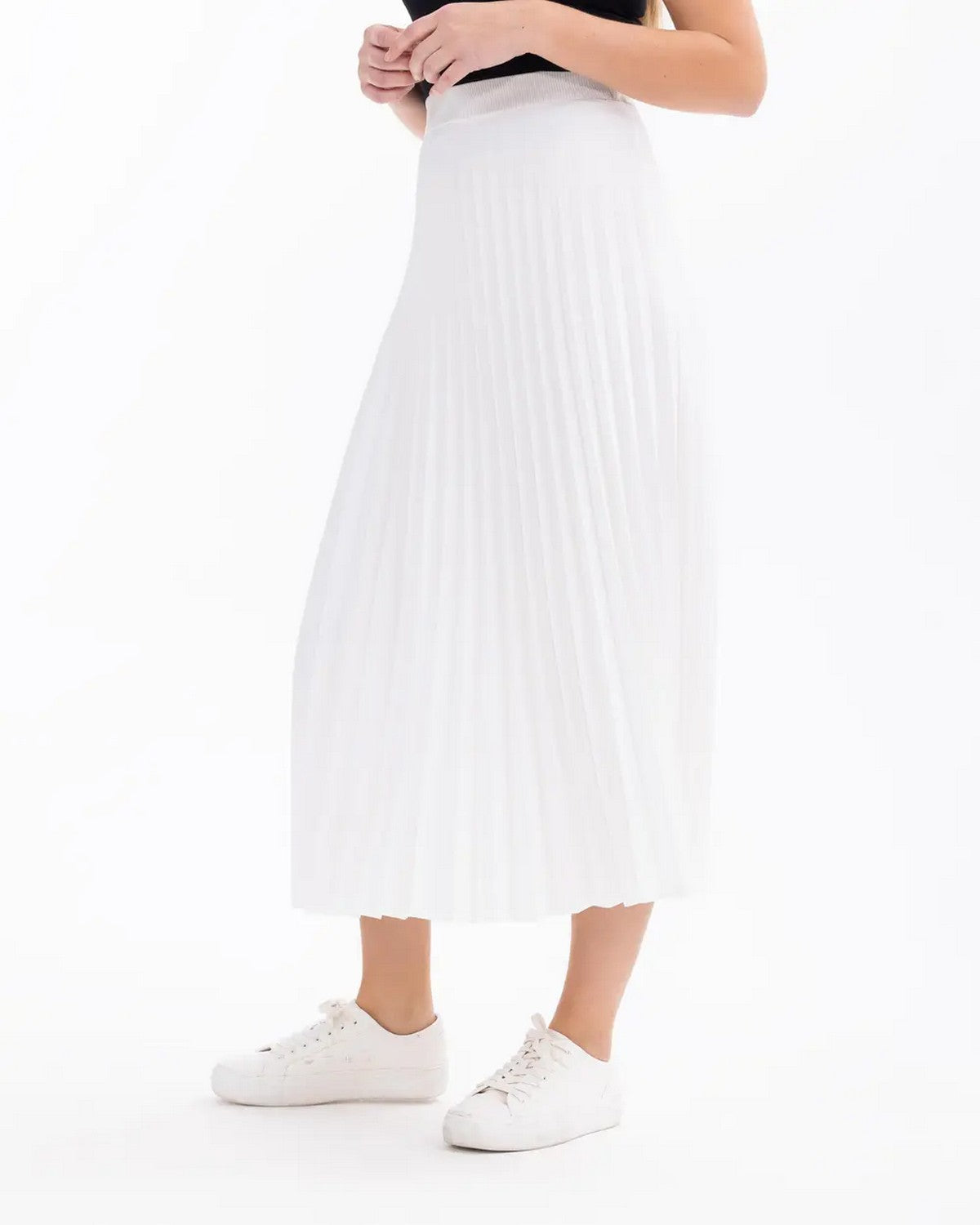 SCL Midi Pileli Etek: Minimalist Günlük Stil - Şimdi Al!