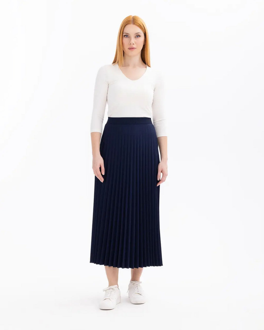 SCL Midi Pileli Etek: Minimalist Günlük Stil - Şimdi Al!