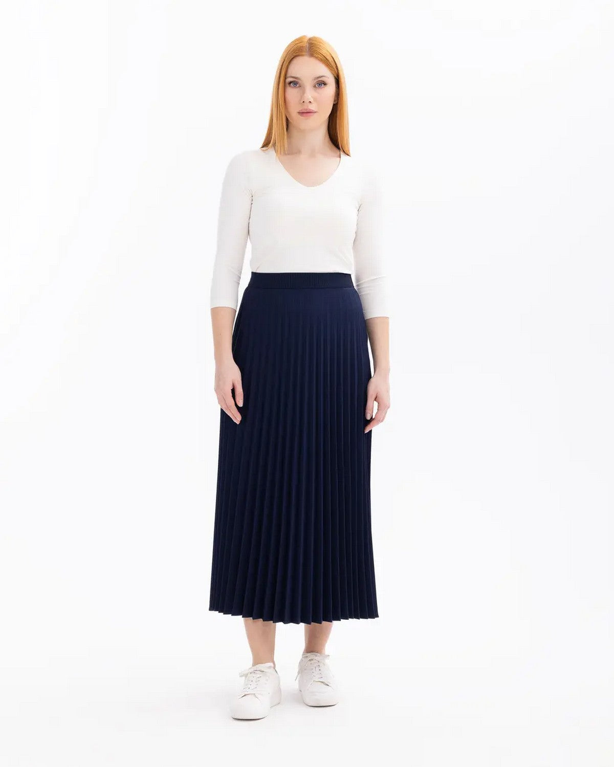 SCL Midi Pileli Etek: Minimalist Günlük Stil - Şimdi Al!