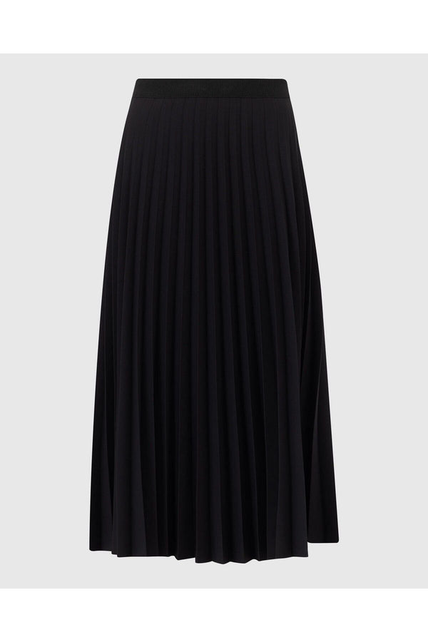 SCL Midi Pileli Etek - Minimalist Günlük Stil, Yüksek Bel, Pileli Detaylar