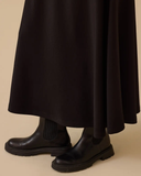 basic flared long skirt Scl