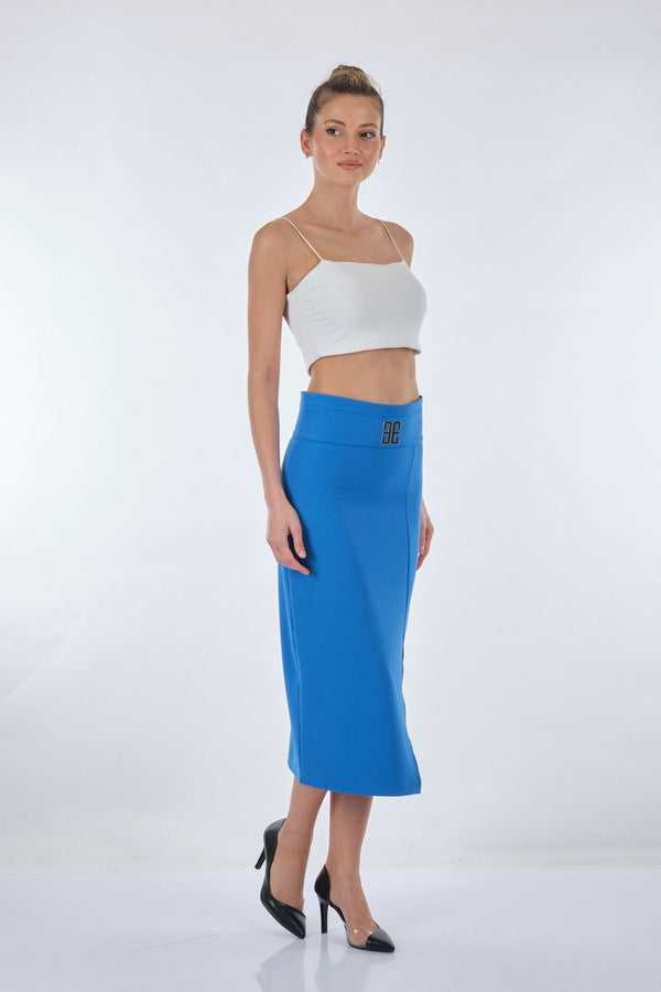 Explosion Minimalist Midi Kalem Etek - Yüksek Bel Önü Açık