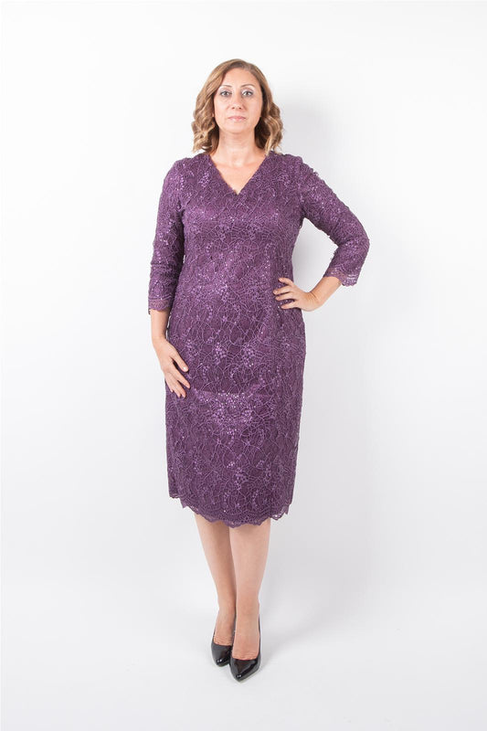 Ezze Women's Lace Embroidered Evening Dress 25YEZ3215