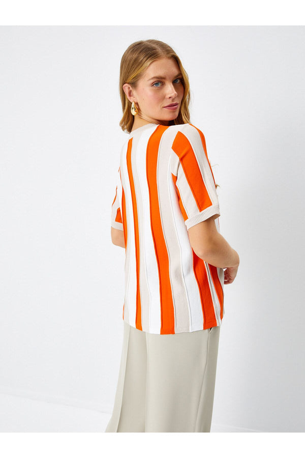 Faik Sönmez Oversize Çizgili Triko - Minimalist Stil