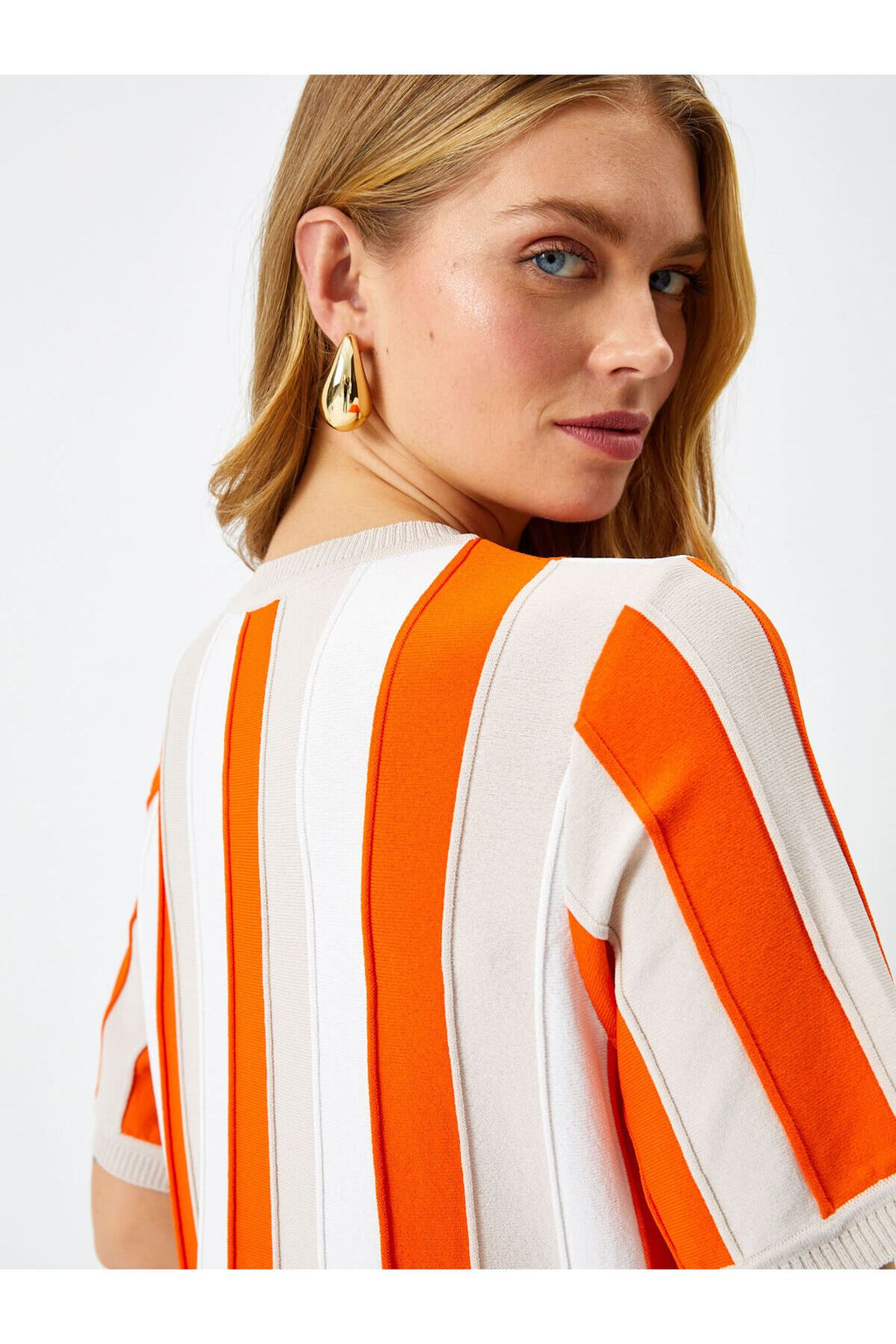 Faik Sönmez Oversize Çizgili Triko - Minimalist Stil