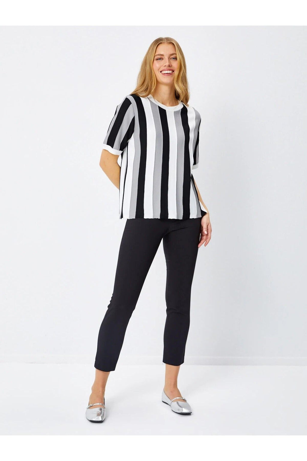 Faik Sönmez Oversize Çizgili Triko - Minimalist Stil