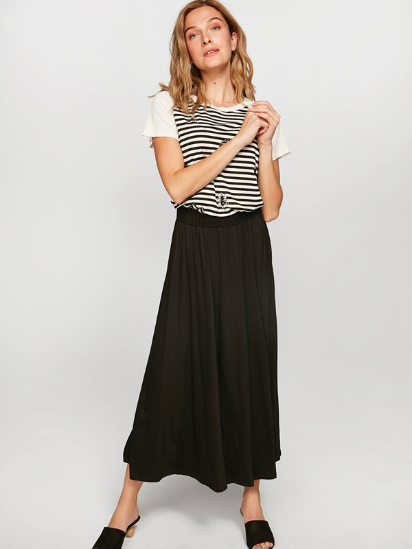 Faik Sönmez Minimalist Midi Günlük Kadın Etek - Rahat ve Şık