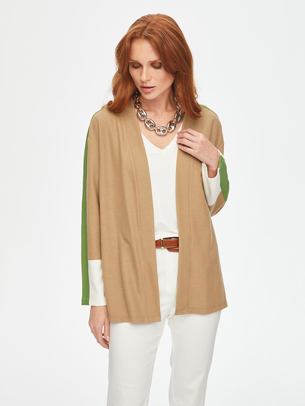 Faik Sönmez Oversize Midi Kadın Hırka - Minimalist, Rahat ve Şık