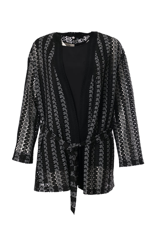 Faik Sönmez Oversize Midi Kimono - Bağcıklı Bel - Minimal Tasarım