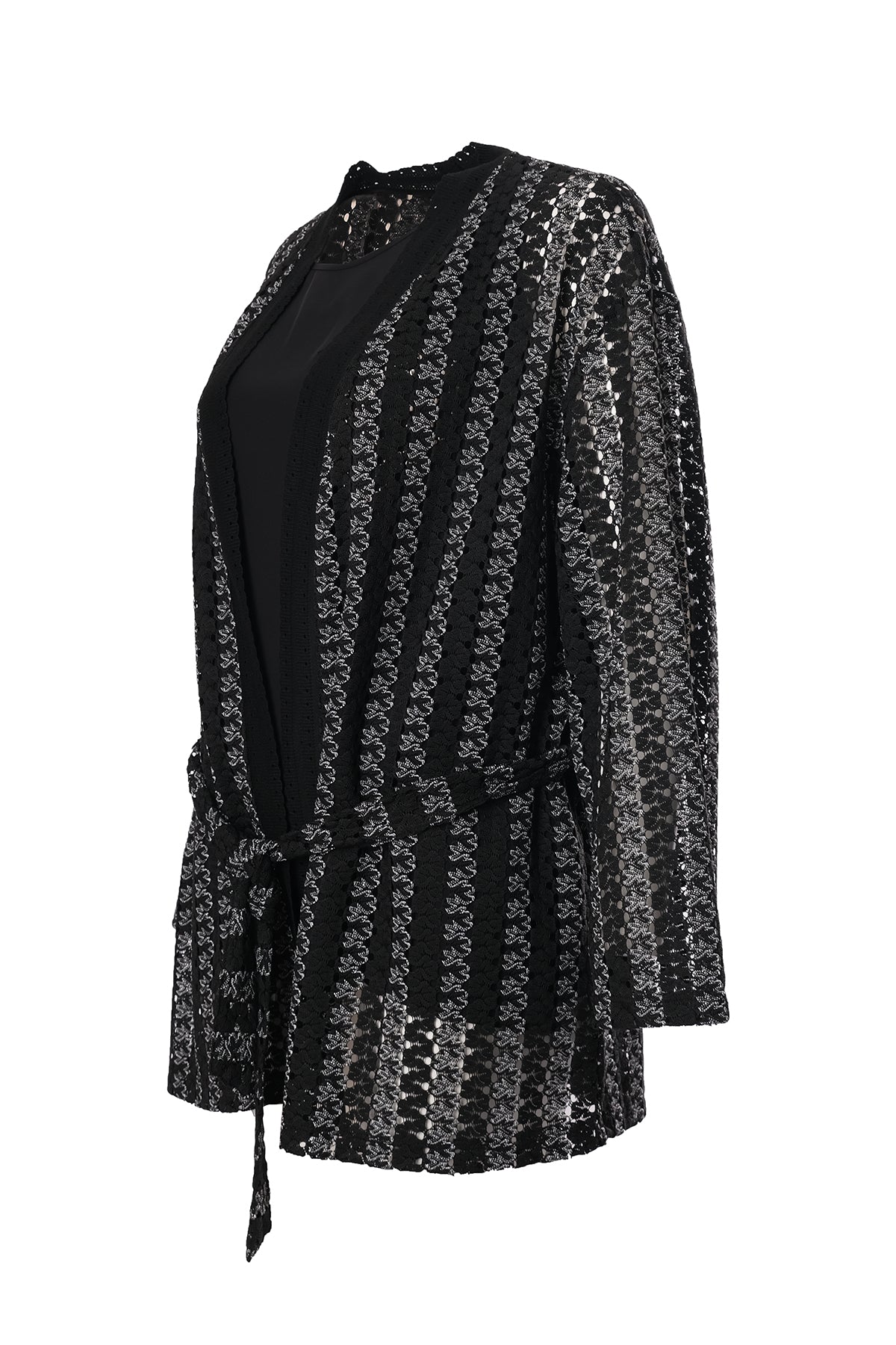 Faik Sönmez Oversize Midi Kimono - Bağcıklı Bel - Minimal Tasarım Secondary image
