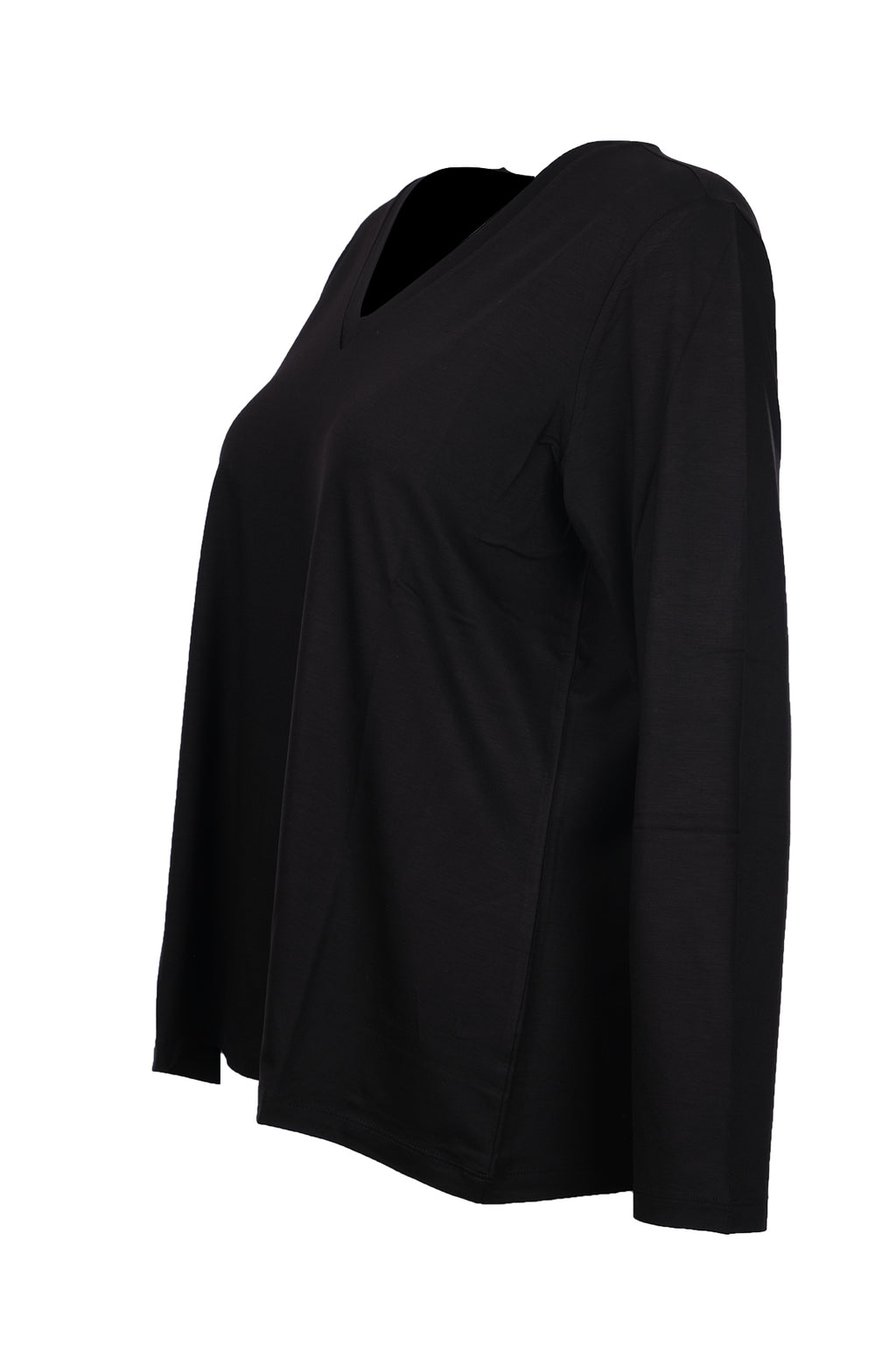 Faik Sönmez Kadın Oversize V Yaka Uzun Kol Minimalist T-Shirt