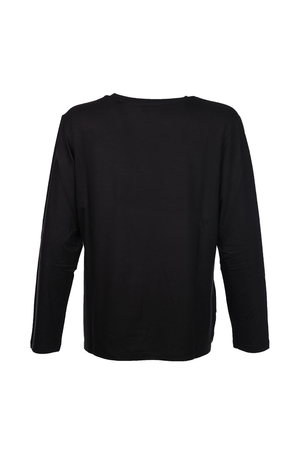 Faik Sönmez Kadın Oversize V Yaka Uzun Kol Minimalist T-Shirt