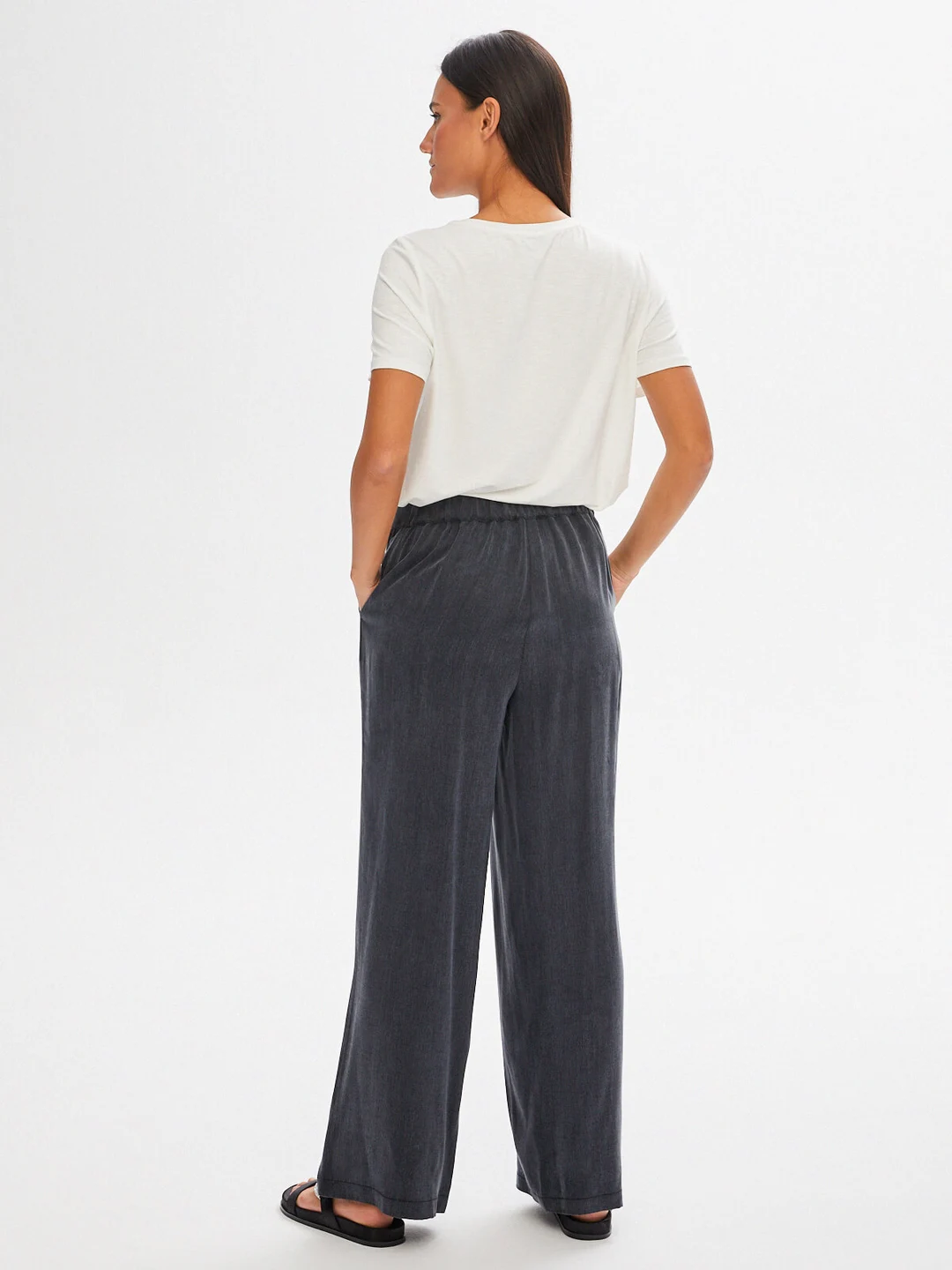 Faik Sönmez Minimalist Oversized Midi Kadın Pantolon - Günlük Kullanım Secondary image