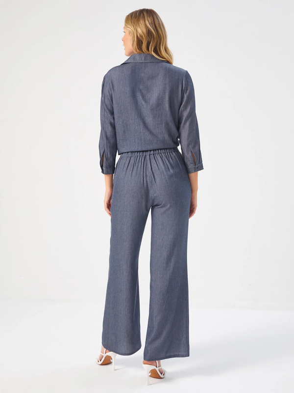 Faik Sönmez Minimalist Yüksek Bel Wide Leg Kadın Pantolon - Günlük Kullanım