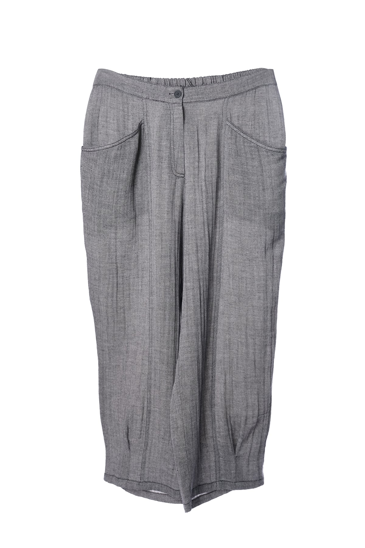 Faik Sönmez Oversize Keten Kadın Pantolon - Midi Boy, Minimalist Main image