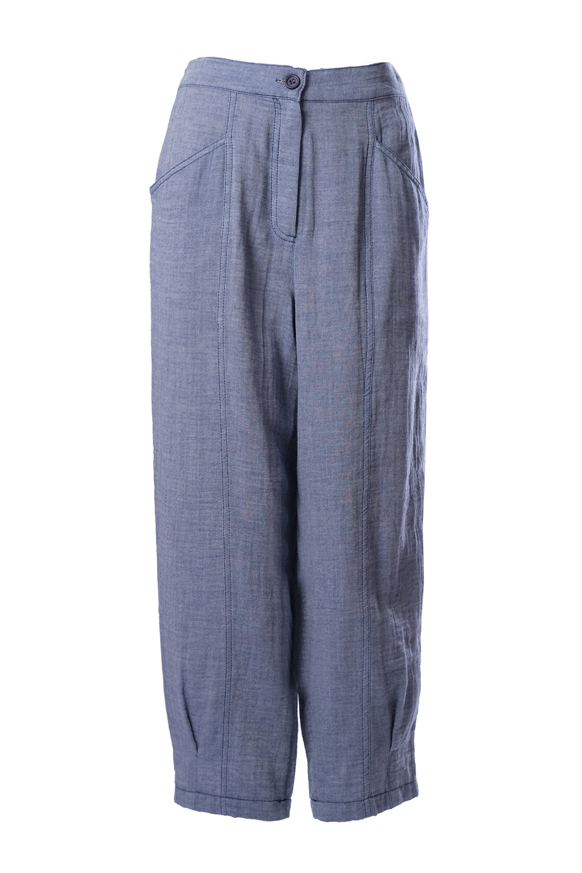 Faik Sönmez Oversize Keten Kadın Pantolon - Midi Boy, Minimalist Secondary image