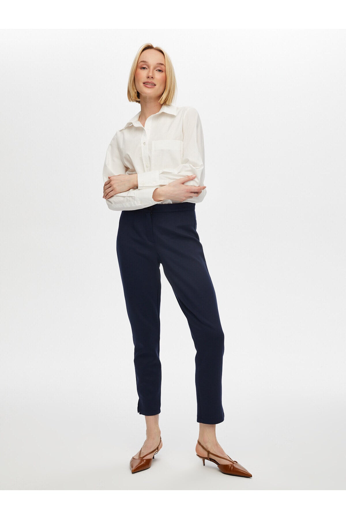 Faik Sönmez Kadın Slim Fit Örme Pantolon 25YB00053-1 Secondary image