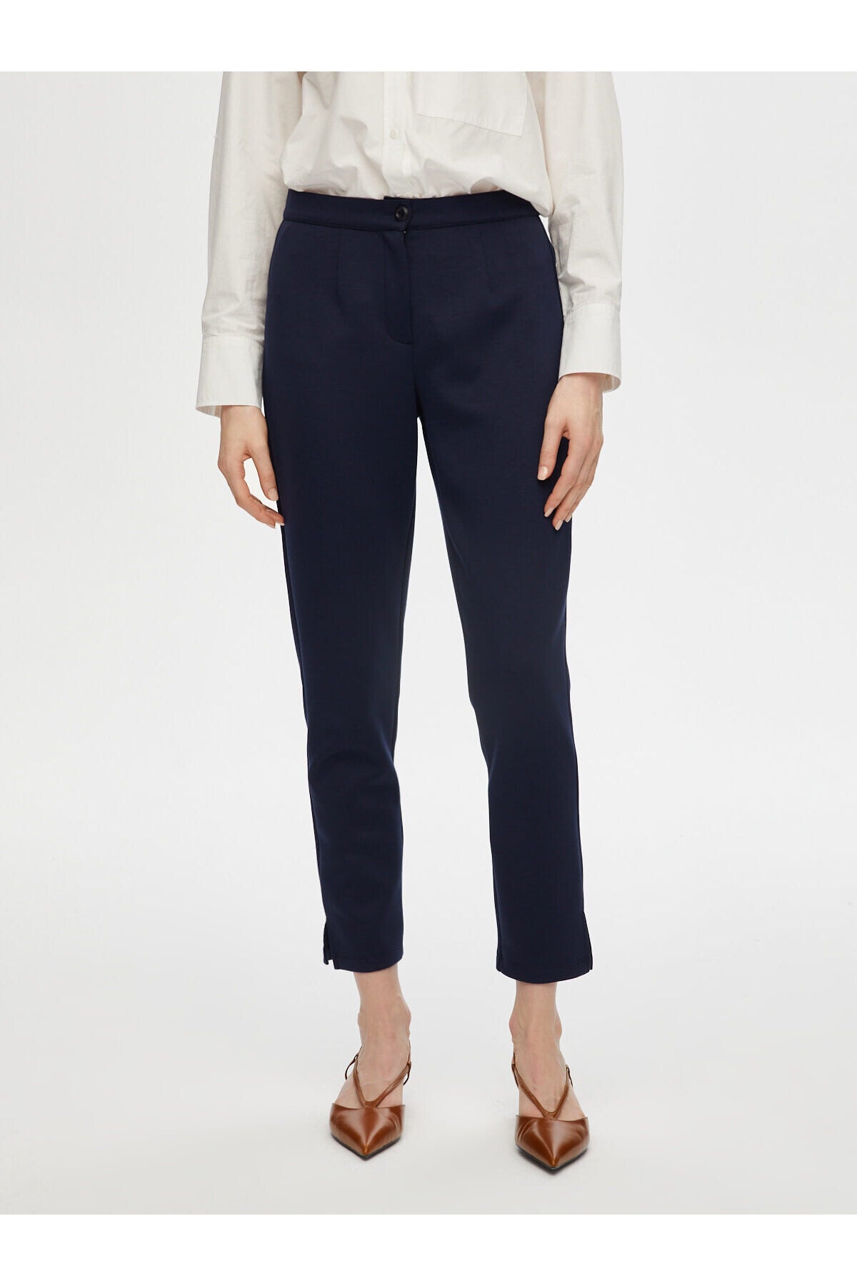 Faik Sönmez Kadın Slim Fit Örme Pantolon 25YB00053-1