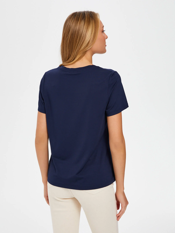 Faik Sönmez V Yaka Oversize Kısa Kol Minimalist Kadın T-Shirt - Günlük Stil