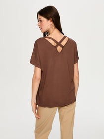 Faik Sönmez Kadın Relaxed Fit Bisiklet Yaka Kısa Kollu Örme T-Shirt