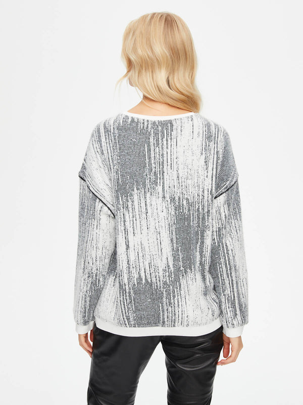 Faik Sönmez Kadın Triko Görünümlü Yuvarlak Yaka Sweatshirt U69511