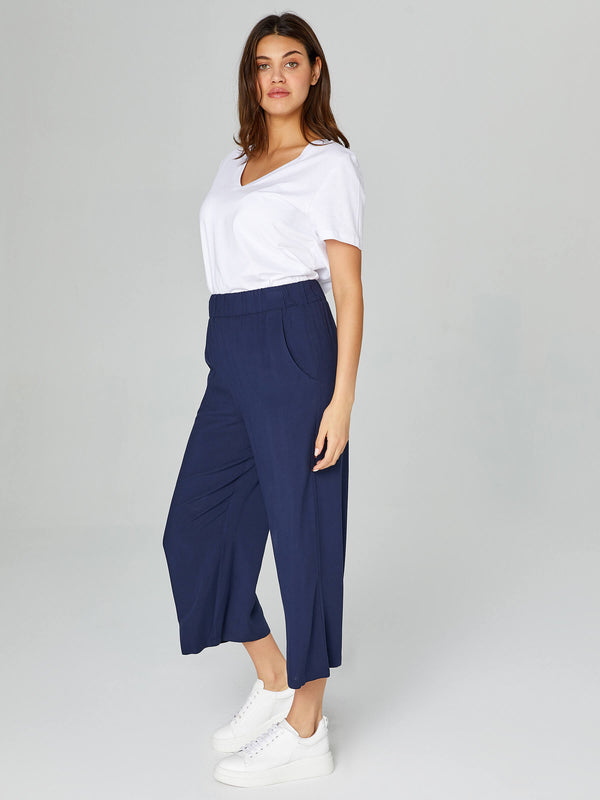 Faik Sönmez Kadın Wide Leg Viskon Kapri 25YB00080