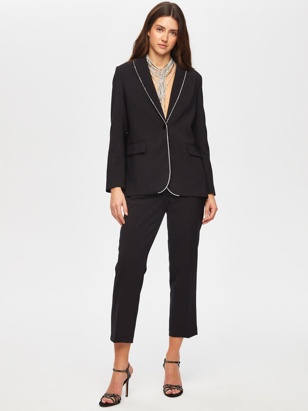 Faik Sönmez Kadın Zincir Şerit Detaylı Şal Yaka Ceket 25YUS25CKT017
