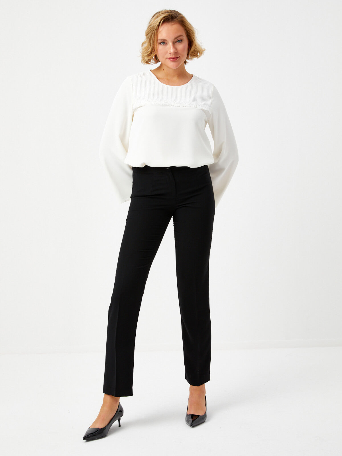 Faik Sönmez Minimalist Kadın Pantolon - Regular Fit - Yüksek Bel Main image