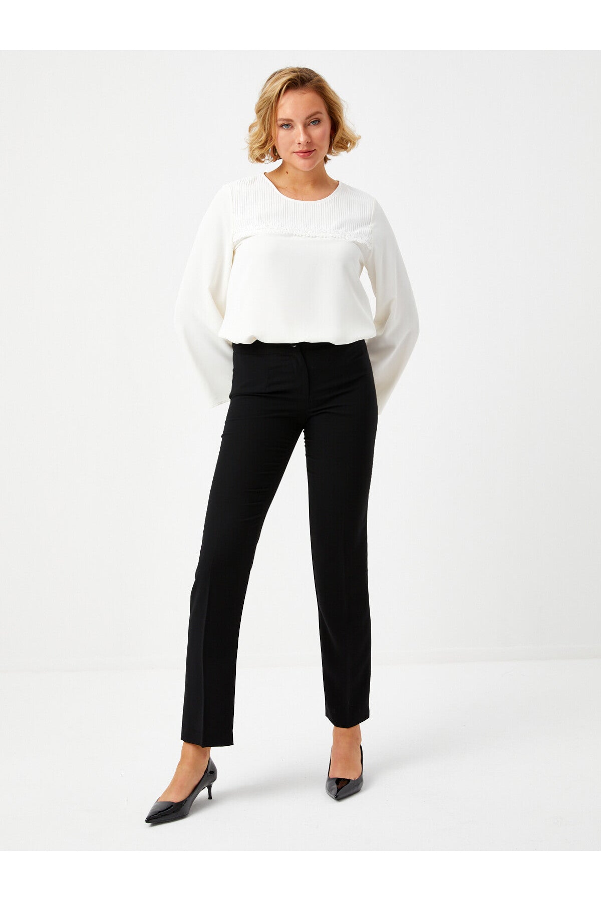 Faik Sönmez Minimalist Kadın Pantolon - Regular Fit - Yüksek Bel Secondary image