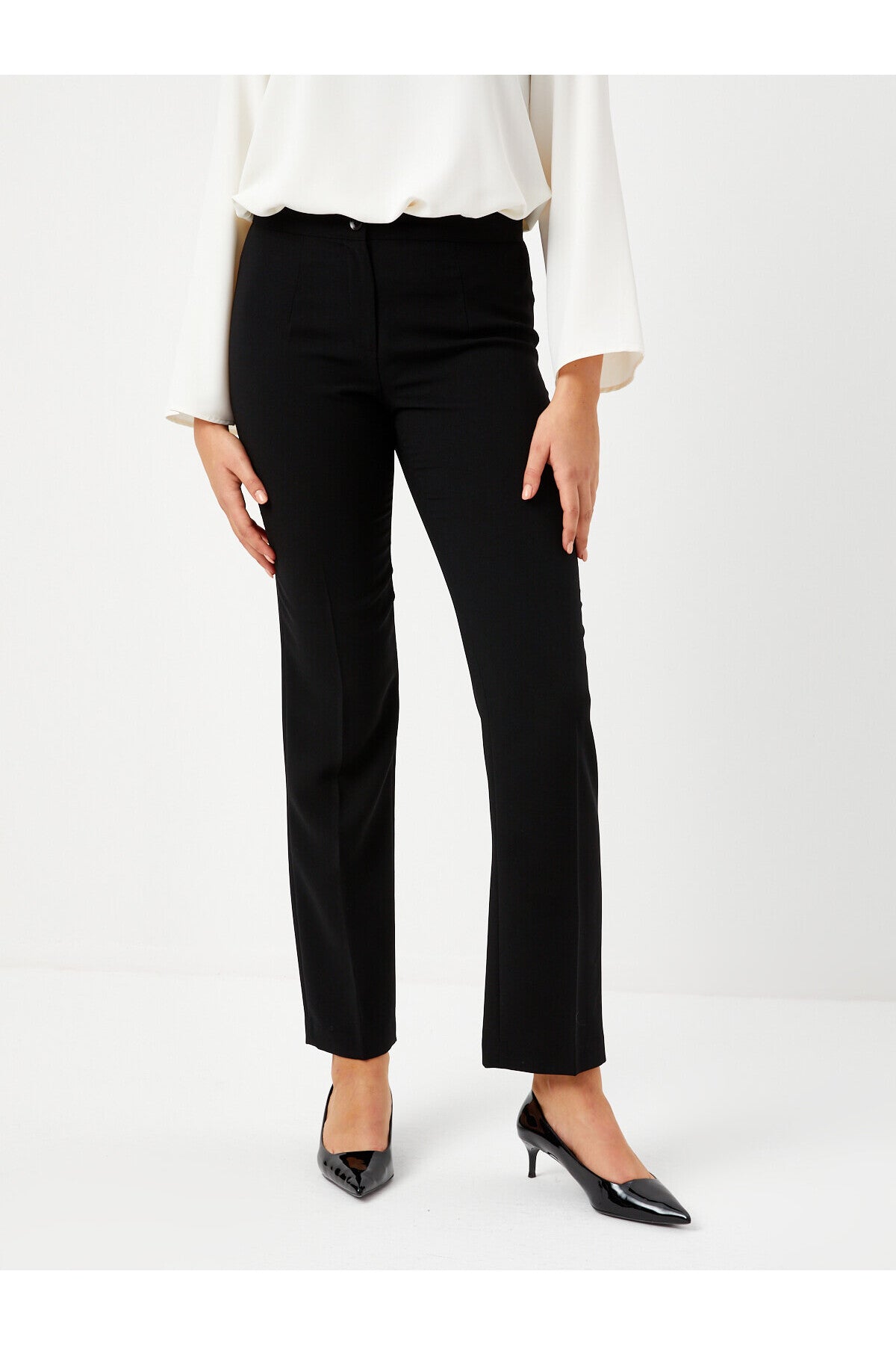 Faik Sönmez Minimalist Kadın Pantolon - Regular Fit - Yüksek Bel