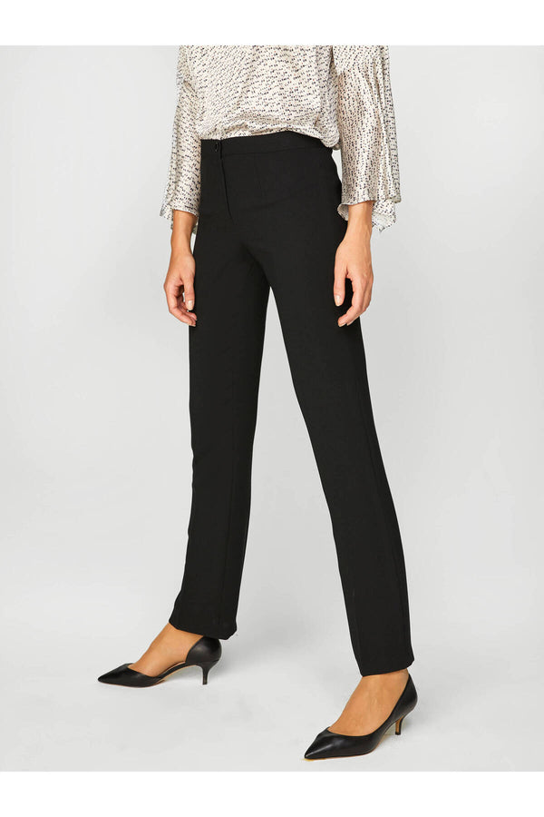 Faik Sönmez Minimalist Kadın Pantolon - Regular Fit - Yüksek Bel