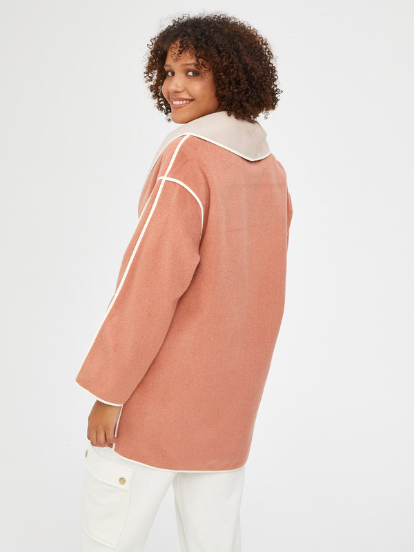 Faik Sönmez Oversize Midi Kaban - Minimalist Tasarım