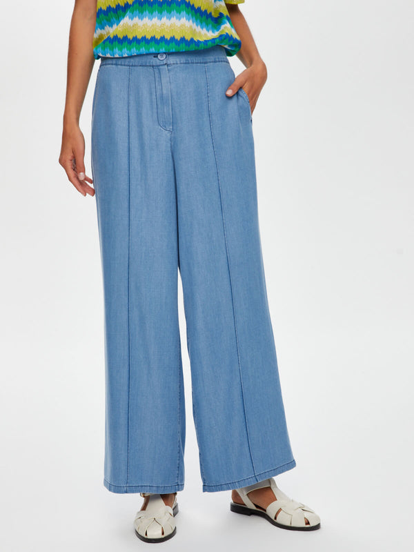 Faik Sönmez Oversized Geniş Paça Kadın Pantolon - Minimalist