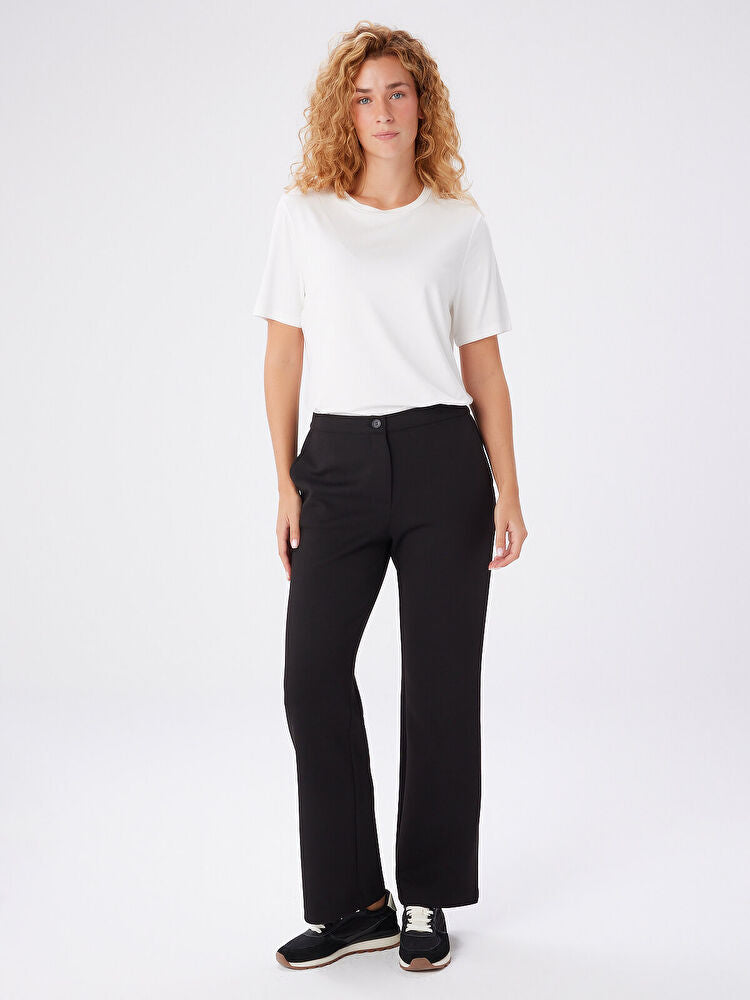 Faik Sönmez Relax Straight Fit Örme Pantolon Main image