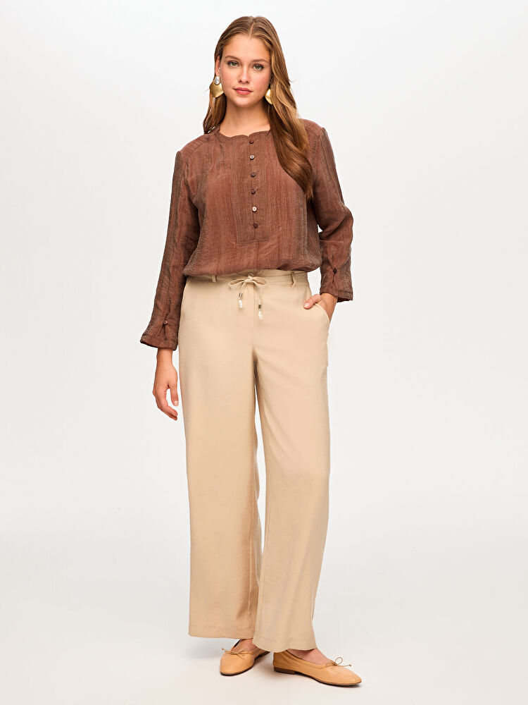 Faik Sönmez Wide Leg Fit Modallı Beli Lastikli Pantolon US26PNT029
