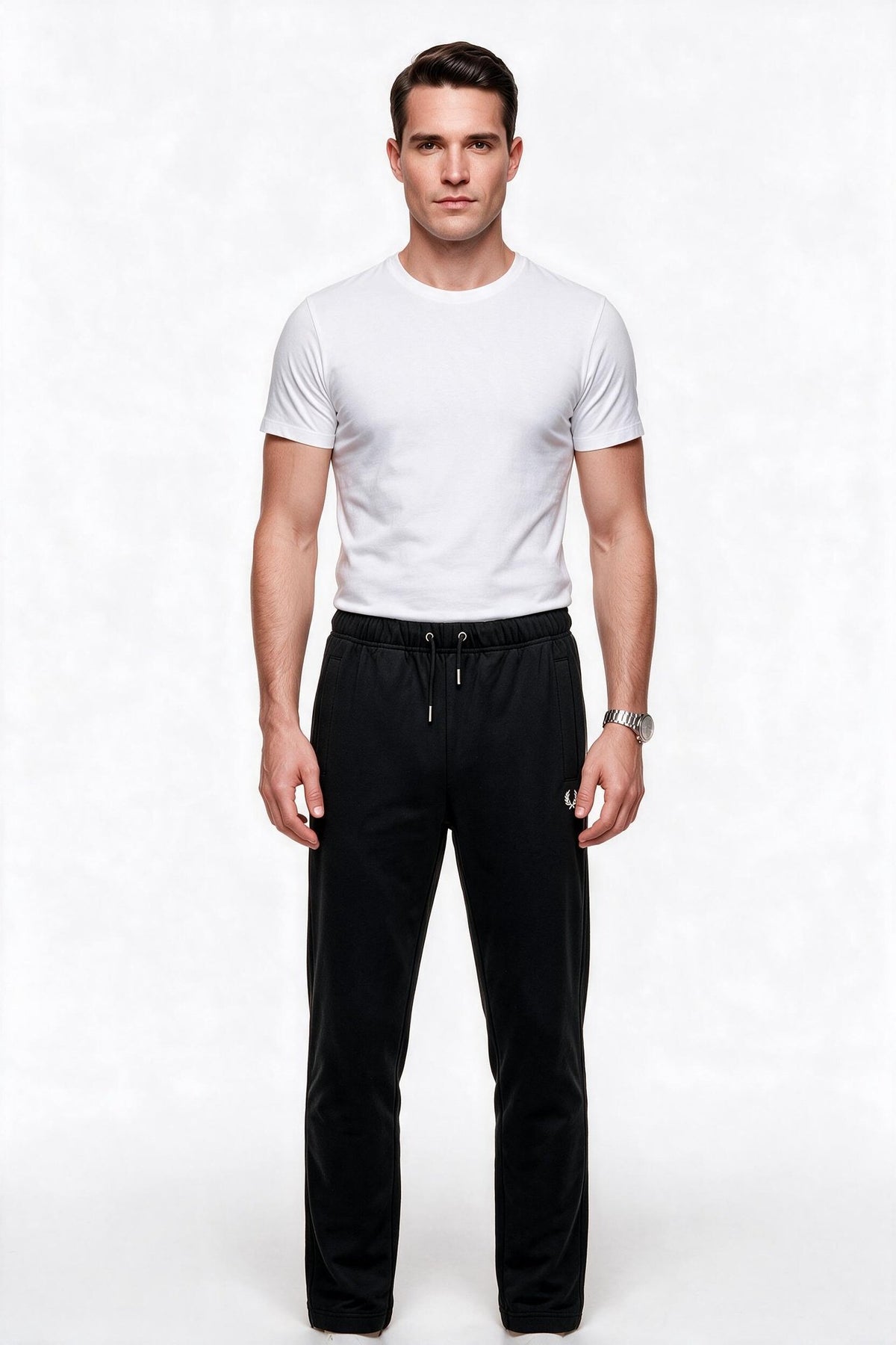 Fred Perry Erkek Normal Kesim İpli Bel Logo İşlemeli Düz Paça Eşofman Altı