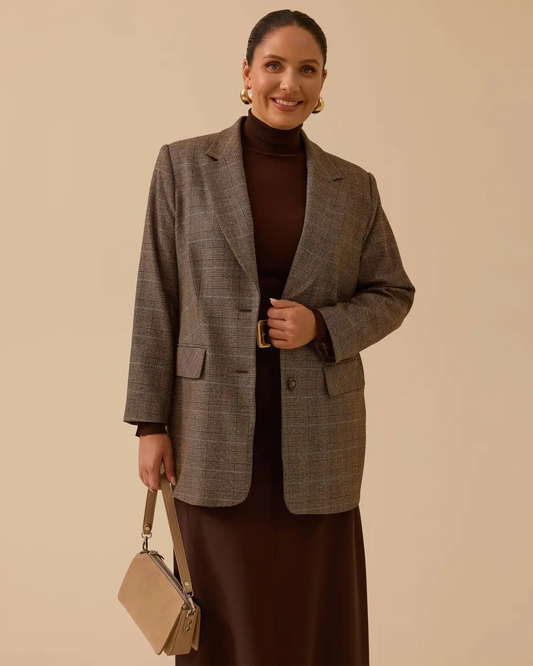 Gala-xi plus size plaid blazer jacket