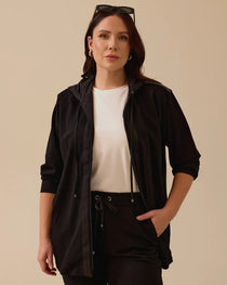 Gala-xi Kadın Oversize Kapüşonlu Minimalist Ceket - Günlük Kullanım