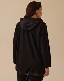 Gala-xi Kadın Oversize Kapüşonlu Minimalist Ceket - Günlük Kullanım
