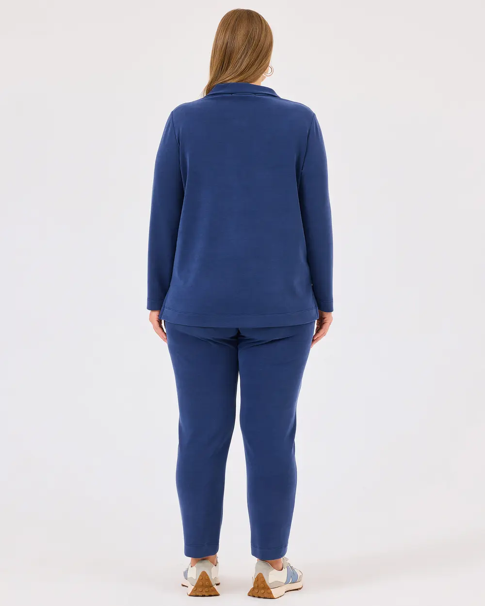 Gala-xi Kadın Büyük Beden Dik Yaka Fermuarlı Sweatshirt 10002422314009