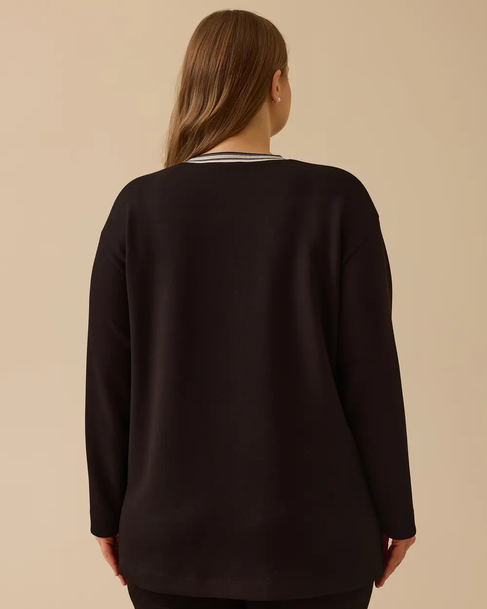 Gala-xi Kadın Büyük Beden Taş Detaylı Sweatshirt 10002512314002