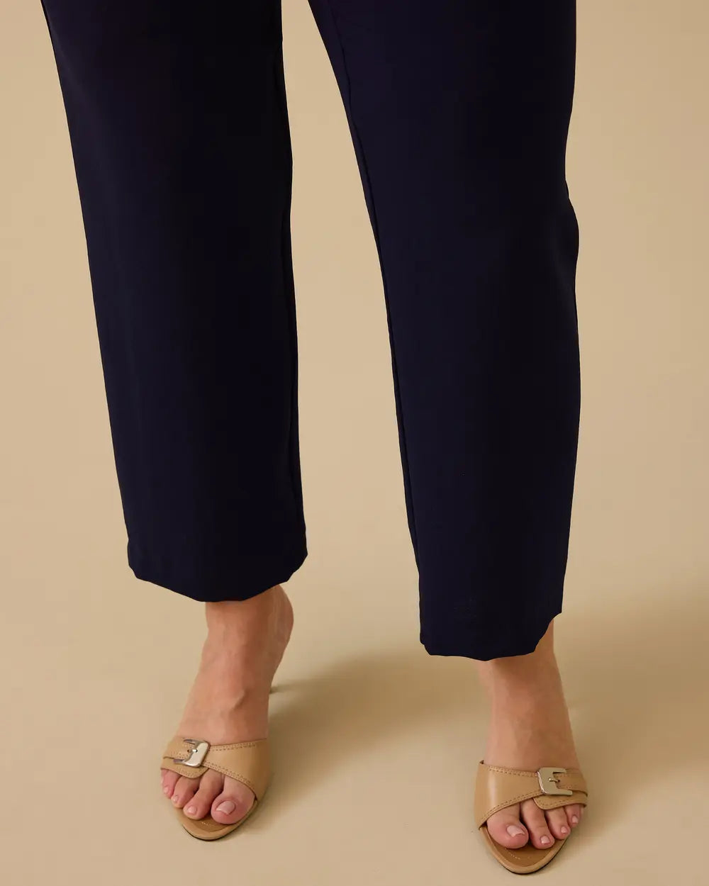 Gala-xi Minimalist Kadın Pantolon - Yüksek Bel Midi - Günlük Şıklık