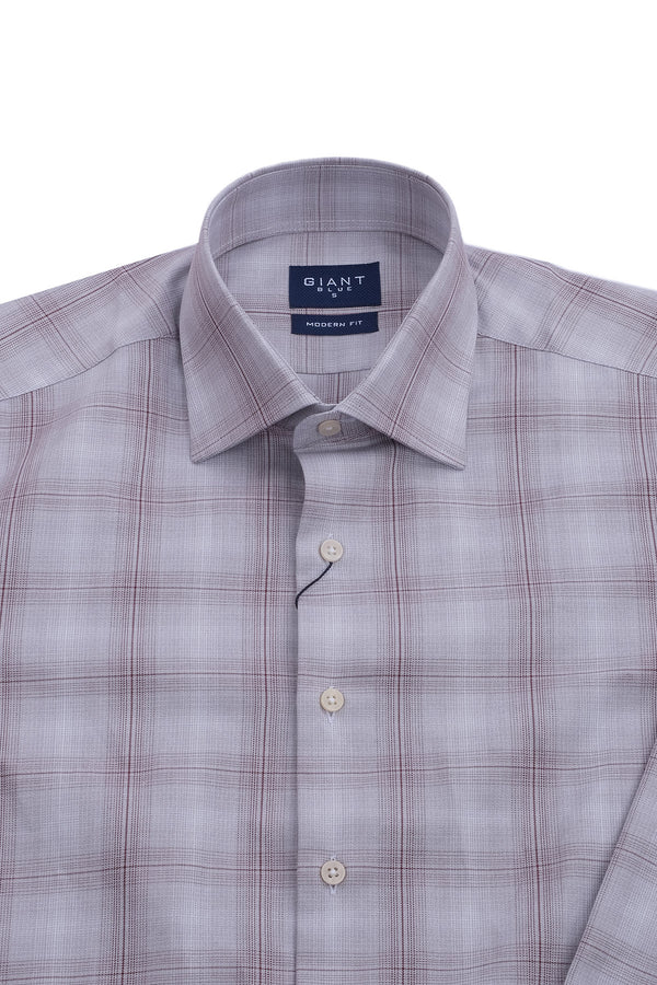 Giant Erkek Kareli Uzun Kol Gömlek - Modern Fit Günlük İş