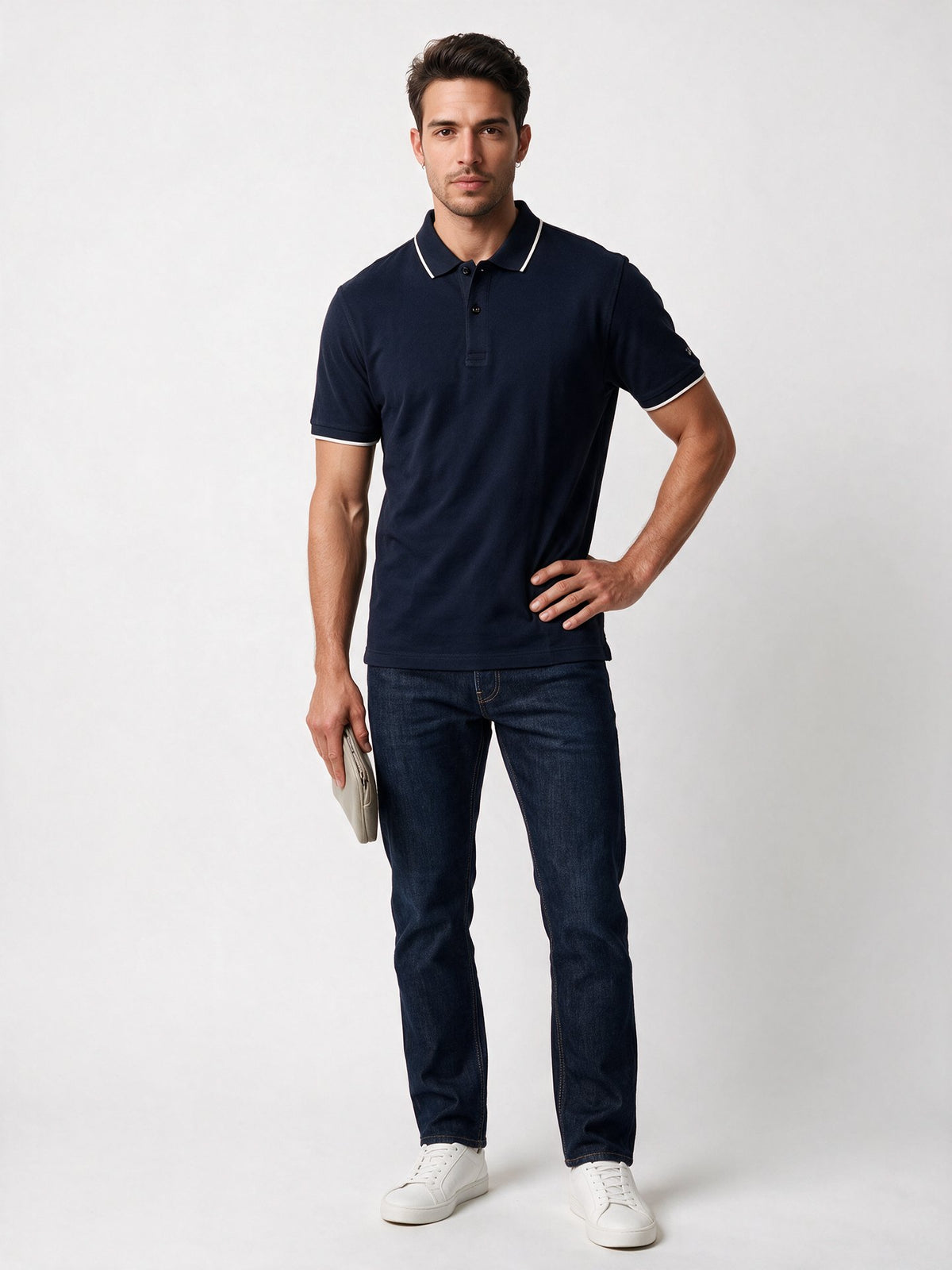 Giant Erkek Polo Yaka Kısa Kollu Pamuk Karışımlı Örme T-Shirt P912 Ana görsel