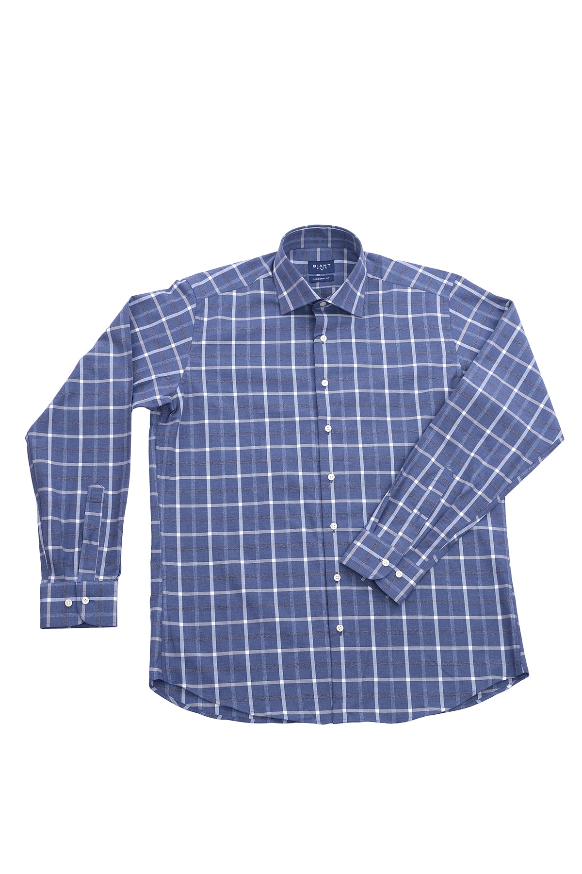 Giant Modern Fit Kareli Uzun Kol Erkek Gömlek - Minimalist Stil Main image